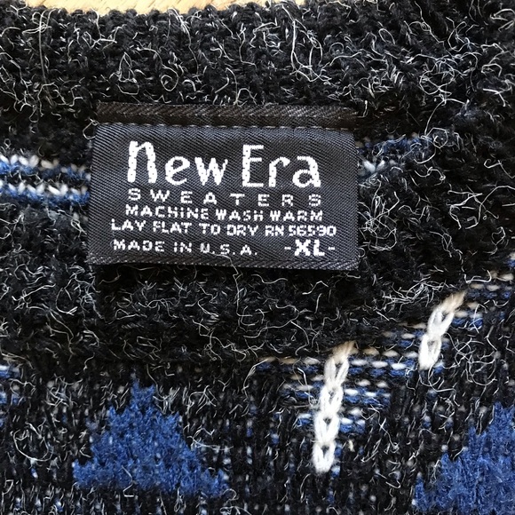 Vintage 80s New Era Sweater Kid Size XL Womens Size M Fuzzy Texture USA Made - Picture 13 of 16